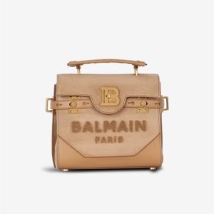 *SOLD* Authentic Balmain B Buzz 23 Sand-Colored Sued Handbag